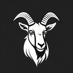 Vector logo of goat minimalistic black and white