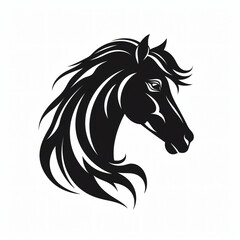 Vector logo of horse minimalistic black and white