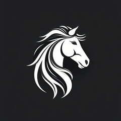 Vector logo of horse minimalistic black and white