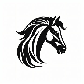 Vector logo of horse minimalistic black and white