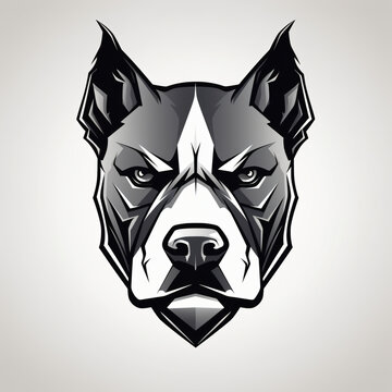 Vector logo of Pitbull minimalistic black and white