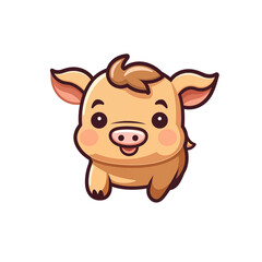 pig cartoon isolated on white background