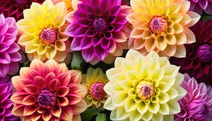 Blooming Dahlias: An Abstract Floral Background