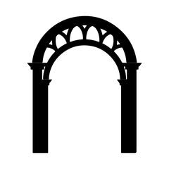 archway silhouette isolated vector
