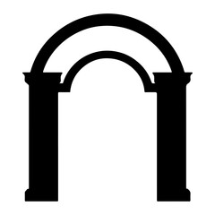 archway silhouette isolated vector