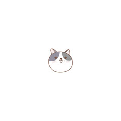 set of cute cats in white vector