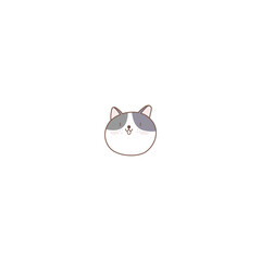 set of cute cats in white design
