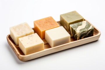 A set of handmade soap pieces