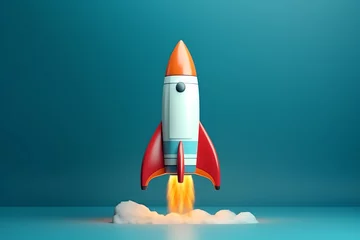 Fotobehang rocket taking off, boost symbol, AI generated © Frédéric Prochasson
