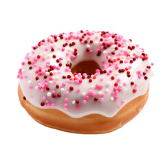 Valentine's Day Donuts, Heart-shaped donuts with pink and red icing, Donuts isolated on transparent background