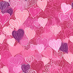 Fototapeta na wymiar Pink heart pattern background