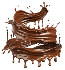 Dark Chocolate splash, Chocolate Milk or Syrup Flowing, 3d illustration.