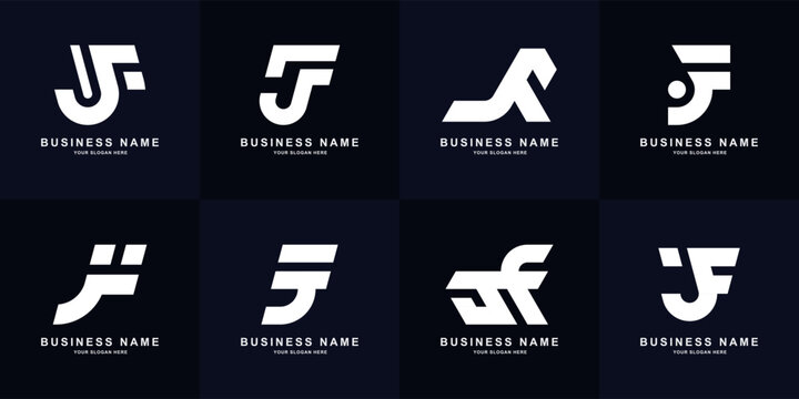 Collection letter JF or FJ monogram logo design