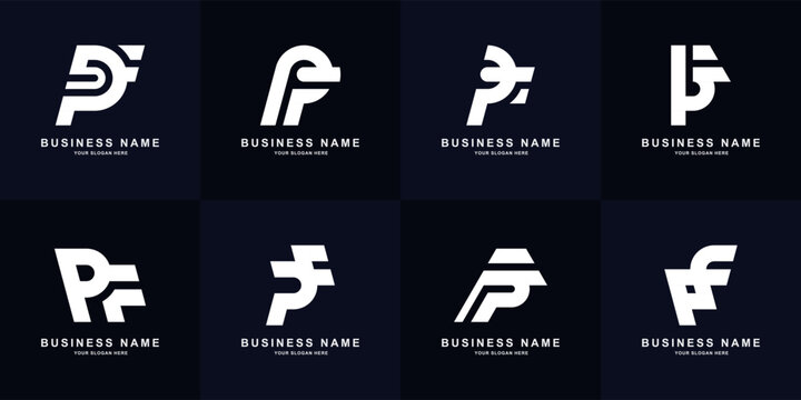 Collection letter PF or FP monogram logo design