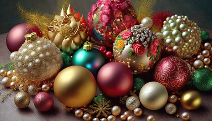 Obraz na płótnie Canvas christmas decoration with balls