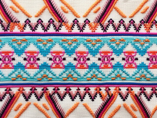 colombian ethnic folk geometric pattern embroidery