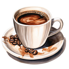 watercolor a cup of coffee, coffee clipart for graphic resources