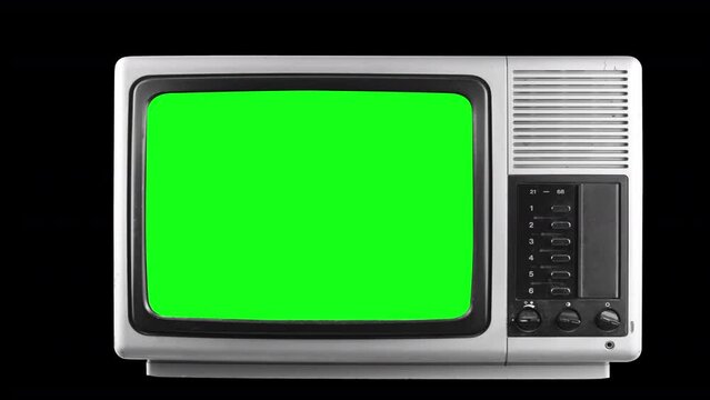 retro televisions with green screen