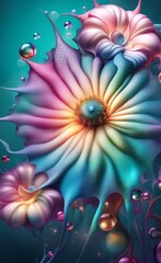 Beautiful floral fantasy background. AI