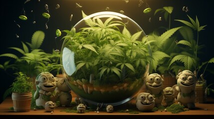 World Cannabis Day 20th April 3D Cartoon Generative AI