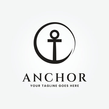 Anchor vector icon pirate boat logo helmet Nautical maritime simple graphic symbol illustration