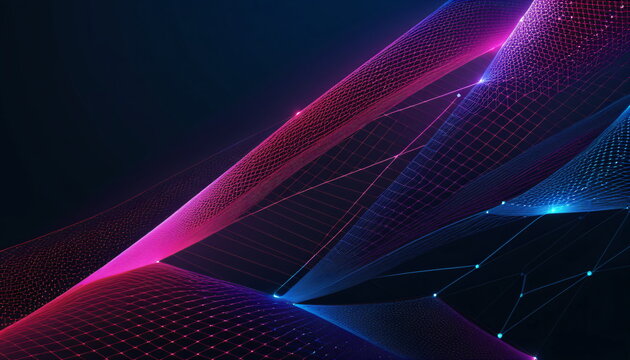 Visualizing Data Speed: Abstract Neon Waves and Lights