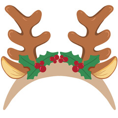 Christmas party headwear, reindeer and holly berries