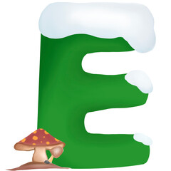 alphabet letter a with green grass