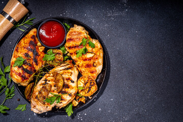 Grilled roasted chicken fillet