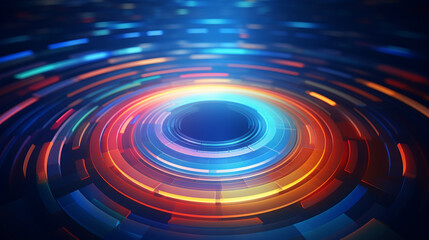 Glowing digital circle, energy source.