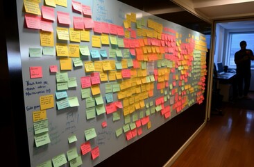Scrum board project management tool. Effective time and tasks management method. Generate ai - obrazy, fototapety, plakaty