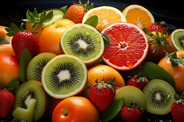 Fruitful Citrus Burst: Harnessing Vitamin C with Kiwi, Strawberry, and Oranges