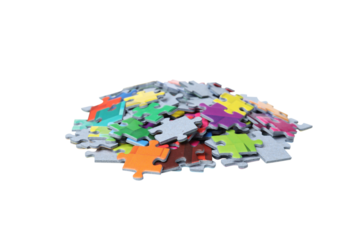 PNG, Сolored puzzles, isolated on white background