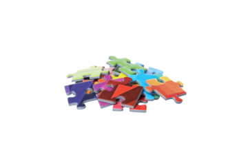 PNG, Сolored puzzles, isolated on white background