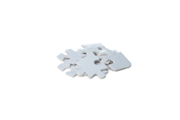 PNG, Pile of white puzzles, isolated on white background