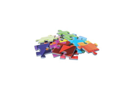 PNG, Сolored puzzles, isolated on white background