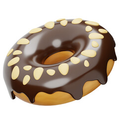 Chocolate Almond Donuts 3D Icon