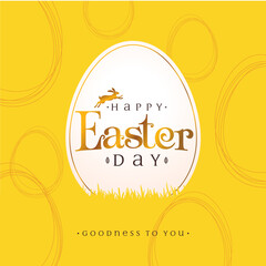 Happy Easter concept design, story template and banner set with bunny. Happy Easter Hand drawn calligraphy and brush lettering. Design for holiday greeting card and invitation of the Easter day. - obrazy, fototapety, plakaty
