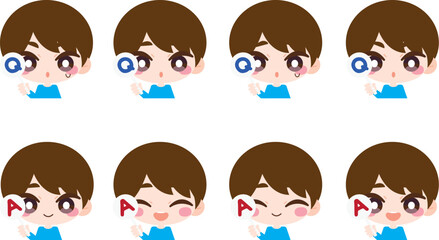 Q &A　男性イラストセット
