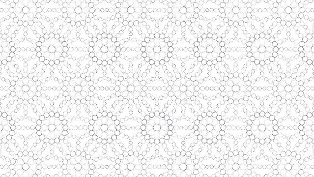 Abstract creative motion dash line circle pattern with geometric shape monochrome background. Video animation Ultra HD 4k footage.