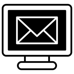 Solid glyph icon  Email Monitor icon
