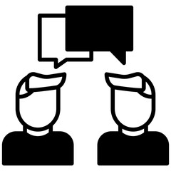 Solid glyph icon  Human Conversation icon