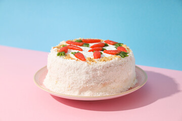 Tasty and delicious food concept - carrot cake