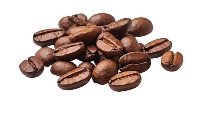 Coffee beans on the transparent background