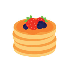 Cute Pancake Breakfast Food Cartoon Vector Illustration