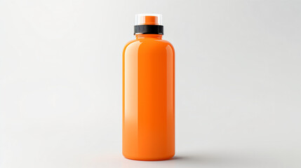 Orange cosmetic plastic bottle