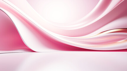 Abstract pink and white color background with wave line pattern, 3D illustration.