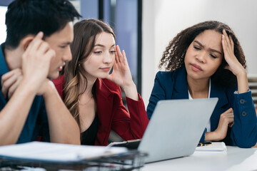 Working business team are under stress from working.