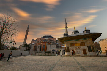  Fountain of Ahmed III and square view. The fountain is standing between Hagia Sophia and Topkapi...