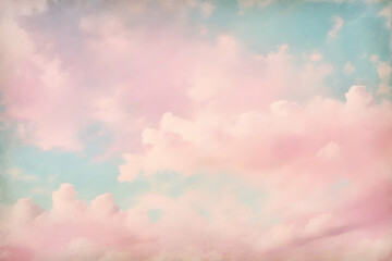 sky and soft cloud with pastel color filter and grunge texture, nature abstract background